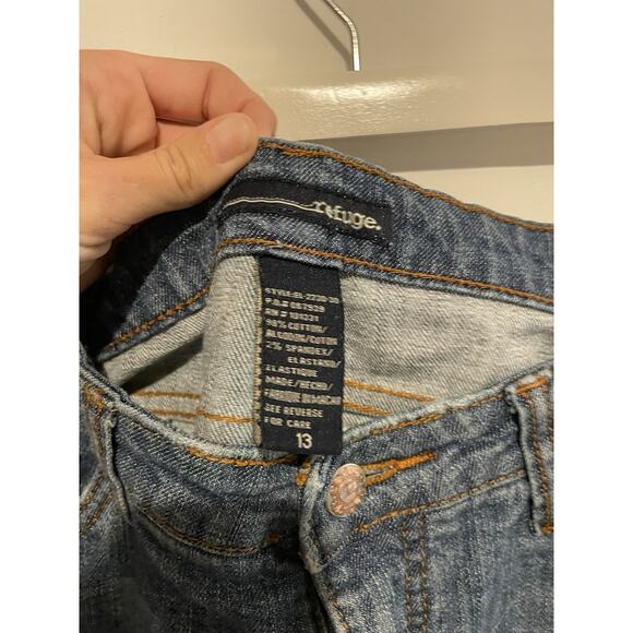 Refuge Jeans Blue Bootcut Low-Rize Stretch 5 Denim Size 13 - Picture 6 of 10